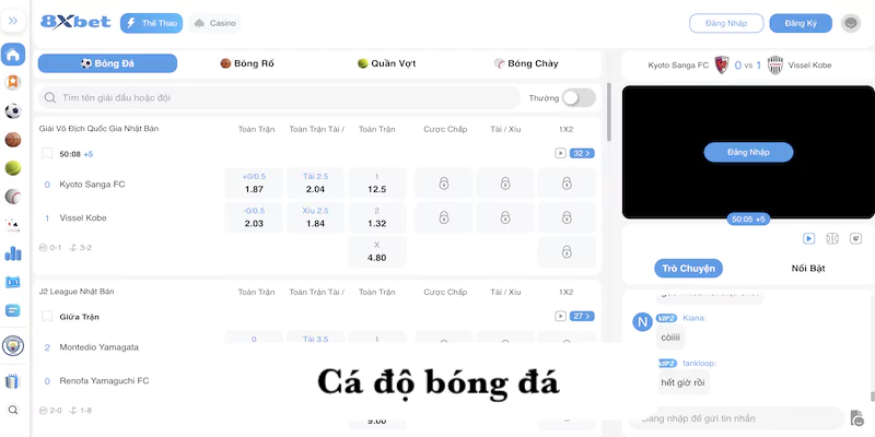 Cá độ bóng đá 8xbet - Sảnh cược thể thao hàng đầu châu Á Cá độ bóng đá